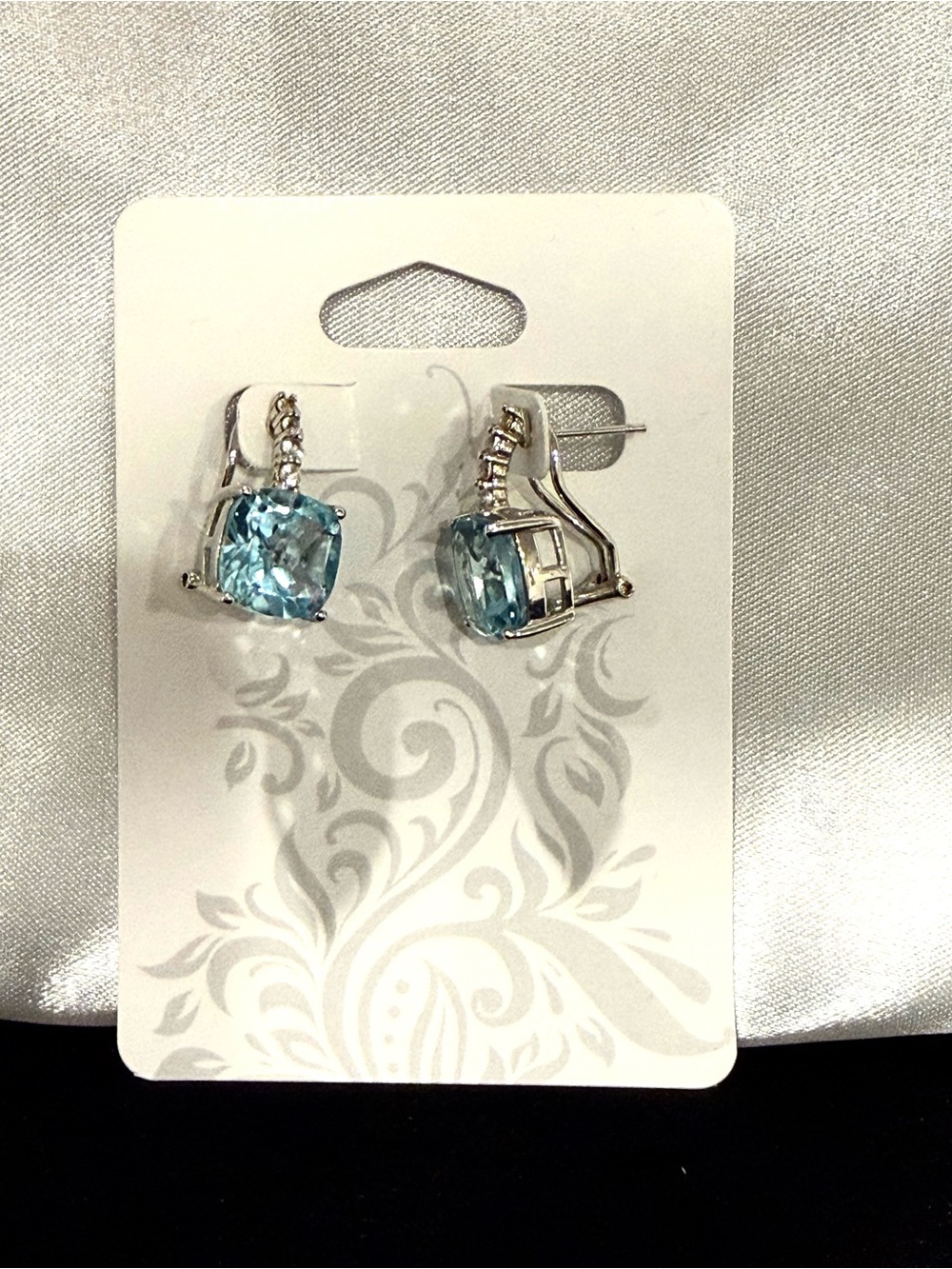 Sterling Silver Glacial Blue Topaz With White Topaz